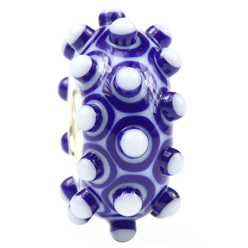  Ogerbeads Delft Blue Bumps Light Bead by The Alternative Bead 