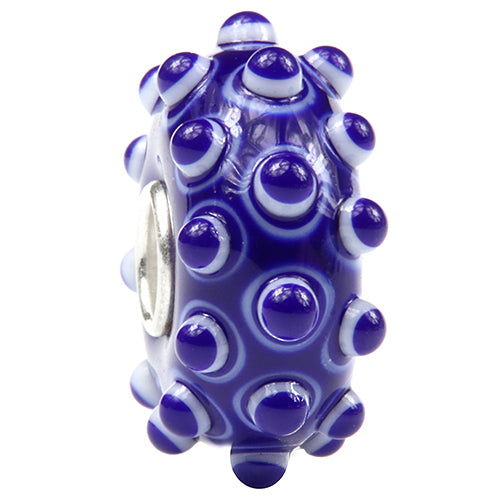  Ogerbeads Delft Blue Bumps Dark Bead by The Alternative Bead 