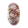 Ogerbeads Cherrywood Fire Flames brown and geometric glass Bead by The Alternative Bead. Your official Ogerbeads Retailer from Germany