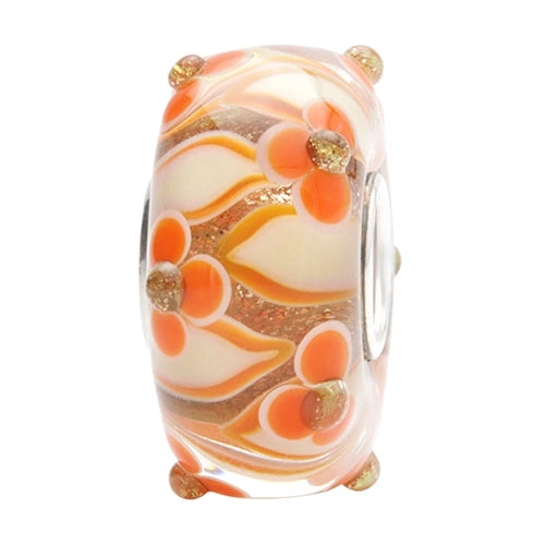 Ogerbeads Vintage Flame Flowers yellow; orange glass Bead by The Alternative Bead. Your official Ogerbeads Retailer from Germany