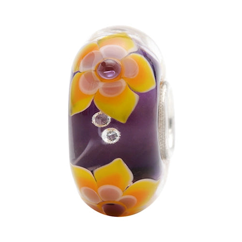 Ogerbeads Crystal Diamond Flowers purple; floral glass Bead by The Alternative Bead. Your official Ogerbeads Retailer from Germany