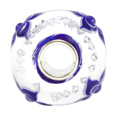  Ogerbeads Delft Blue Diamond Flowers Bead by The Alternative Bead 