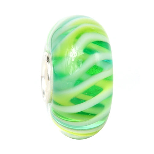 Ogerbeads Ocean Side Gradient Lamellen green; white glass Bead by The Alternative Bead. Your official Ogerbeads Retailer from Germany