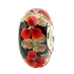 Ogerbeads Lipstick Onyx Gold Flowers Fragments black; red; gold glass Bead by The Alternative Bead. Your official Ogerbeads Retailer from Germany