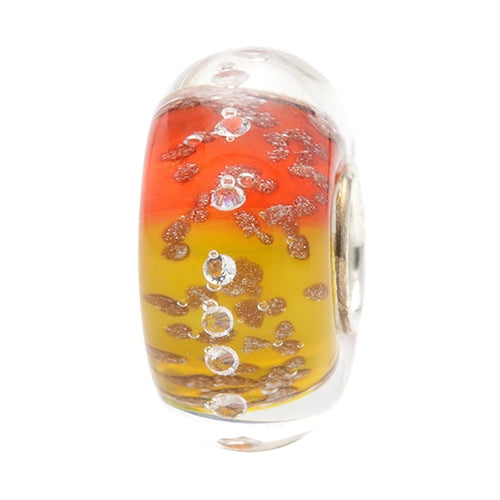 Ogerbeads Orange Amber Diamonds Pixiedust orange; red; gold glass Bead by The Alternative Bead. Your official Ogerbeads Retailer from Germany