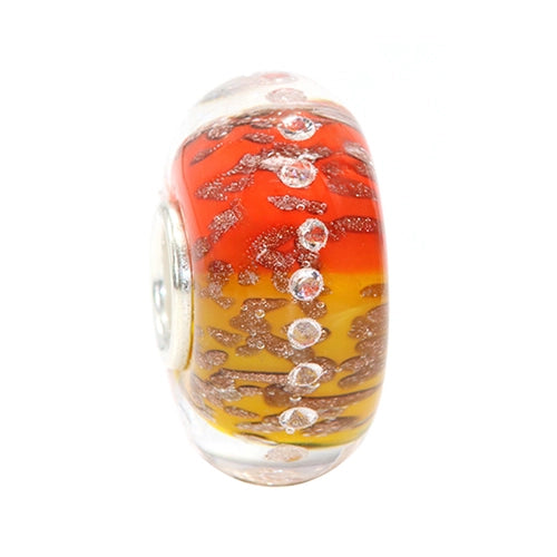 Ogerbeads Orange Amber Diamonds Pixiedust orange; red; gold glass Bead by The Alternative Bead. Your official Ogerbeads Retailer from Germany