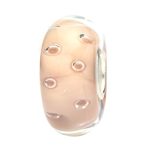 Ogerbeads Salmon Dewdrops pink; beige glass Bead by The Alternative Bead. Your official Ogerbeads Retailer from Germany