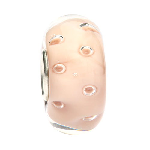 Ogerbeads Salmon Dewdrops pink; beige glass Bead by The Alternative Bead. Your official Ogerbeads Retailer from Germany