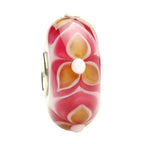 Ogerbeads Maple Pink Passion Flowers pink; beige glass Bead by The Alternative Bead. Your official Ogerbeads Retailer from Germany