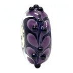 Ogerbeads Purple Glitter Blue Leaf Dots black; purple glass Bead by The Alternative Bead. Your official Ogerbeads Retailer from Germany