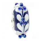 Ogerbeads Blue Ice Leaf Dots blue; white glass Bead by The Alternative Bead. Your official Ogerbeads Retailer from Germany