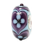 Ogerbeads Lavender Blue Flower Hearts purple; blue glass Bead by The Alternative Bead. Your official Ogerbeads Retailer from Germany