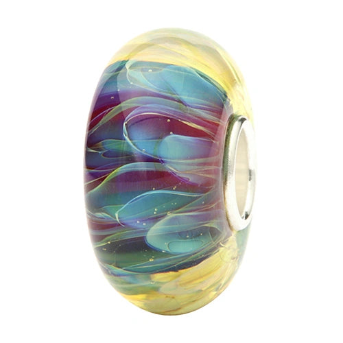 Ogerbeads Exotic Chrysantium blue; yellow glass Bead by The Alternative Bead. Your official Ogerbeads Retailer from Germany