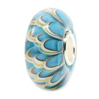 Ogerbeads Beach House Chrysantium blue; beige glass Bead by The Alternative Bead. Your official Ogerbeads Retailer from Germany