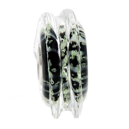 Ogerbeads Zebra Moonlight Magic Light black; white; glow-in-the-dark glass Bead by The Alternative Bead. Your official Ogerbeads Retailer from Germany
