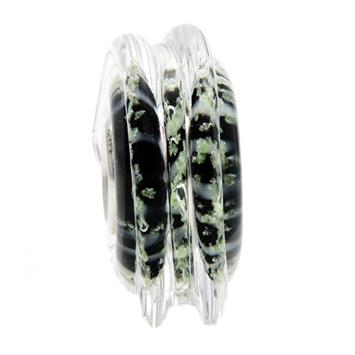 Ogerbeads Zebra Moonlight Magic Light black; white; glow-in-the-dark glass Bead by The Alternative Bead. Your official Ogerbeads Retailer from Germany