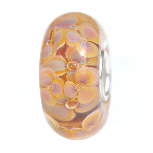 Ogerbeads Soft Apricot Flowers orange glass Bead by The Alternative Bead. Your official Ogerbeads Retailer from Germany