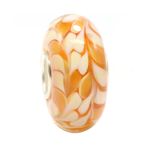 Ogerbeads Amber Leaftwigs orange; beige glass Bead by The Alternative Bead. Your official Ogerbeads Retailer from Germany