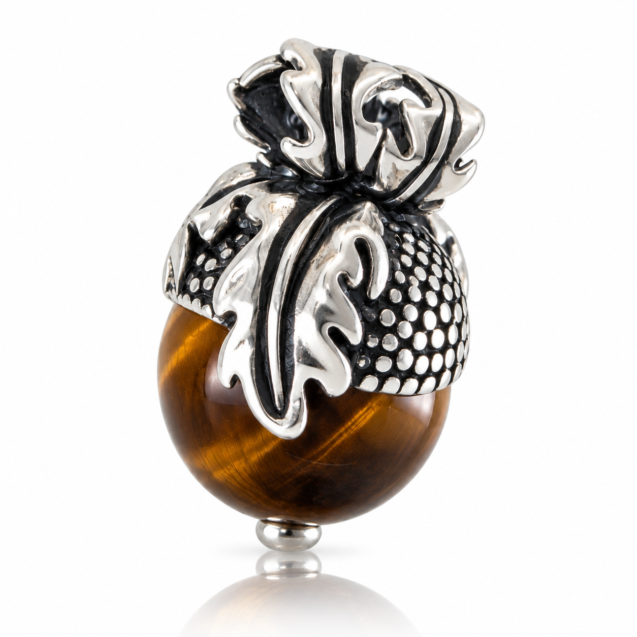 Aurora Charm Oak Acorn with Tiger Eye Gemstone Charm silver; brown; bronze sterling-silver; natural-stone Bead by The Alternative Bead. Your official Aurora Charm Retailer from Germany
