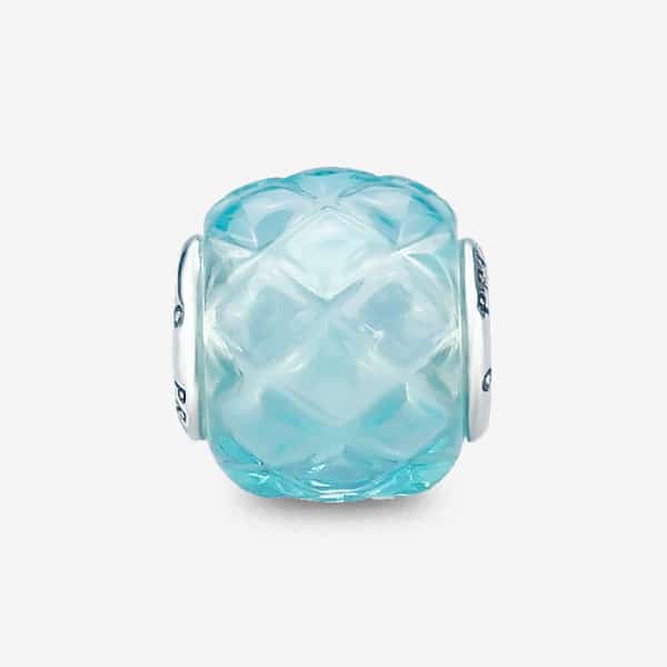 Ocean Blue Studded Pin Pyramid Crystalline Charm