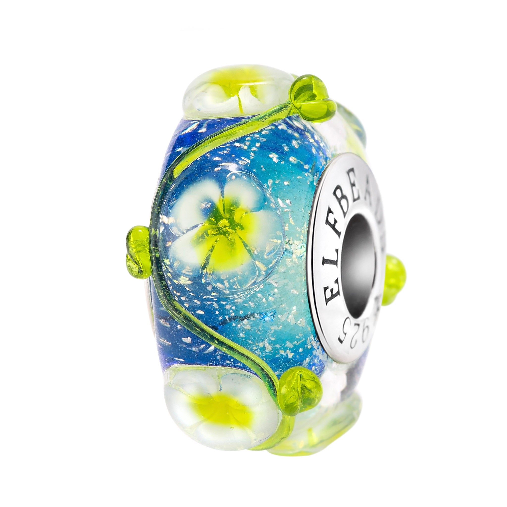 Elfbeads Ocean Frangipani Bloom blue; green glass Bead by The Alternative Bead. Your official Elfbeads Retailer from Germany