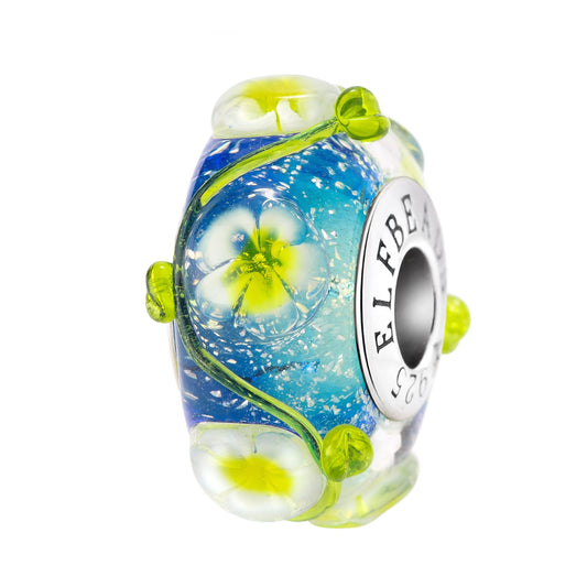 Elfbeads Ocean Frangipani Bloom blue; green glass Bead by The Alternative Bead. Your official Elfbeads Retailer from Germany