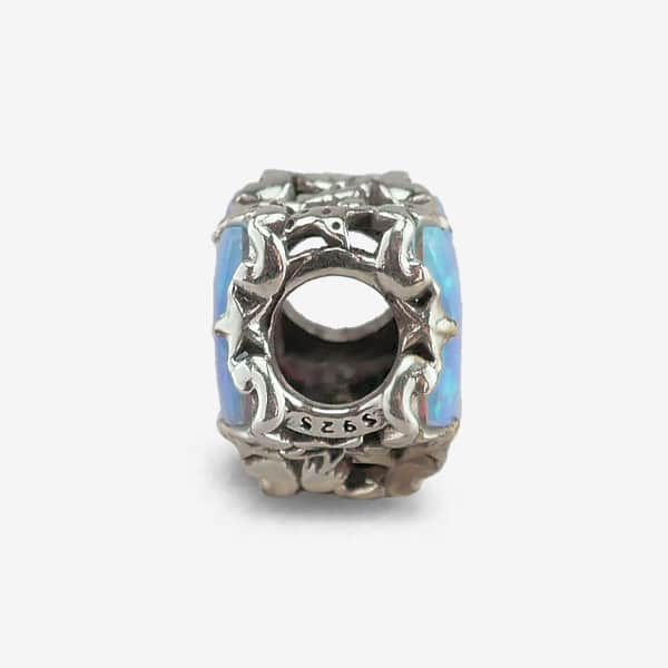 Praan Opalescent Stardust Under the Sea Charm V2 silver and blue natural-stone Bead by The Alternative Bead. Your official Praan Retailer from Germany