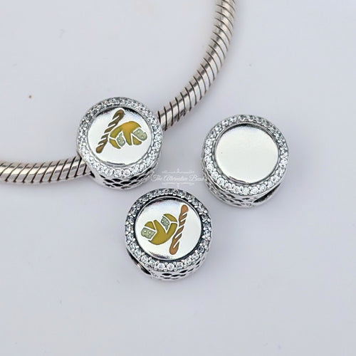 Pandora Baguette & Cheese Engravable (792016CZ_E055) silver and beige and yellow sterling-silver and enamel Bead by The Alternative Bead. Your Jewelry Retailer from Germany
