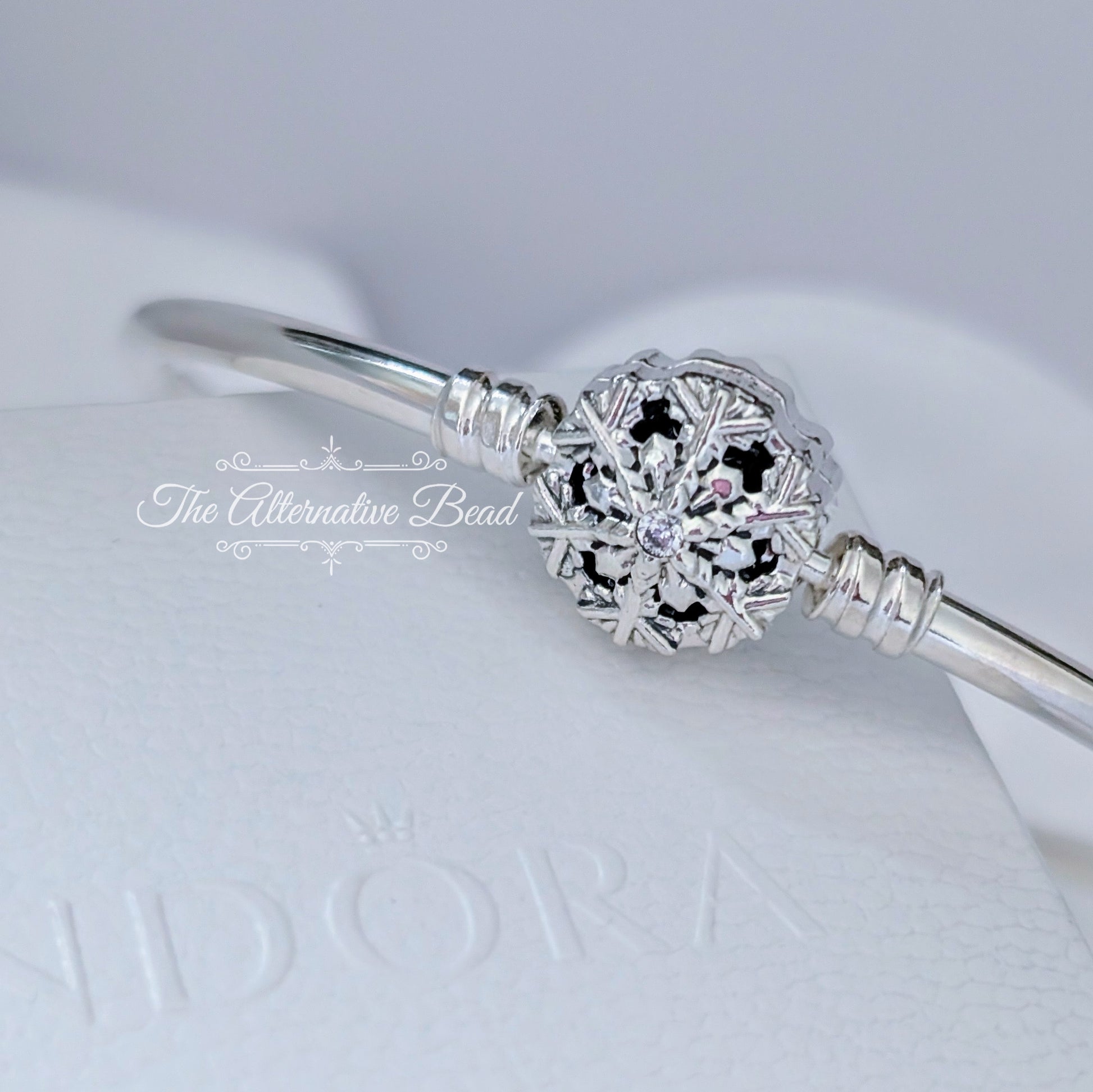 Pandora Moments Sparkling Snowflake Clasp Bangle silver sterling-silver Bangle by The Alternative Bead. Your official Pandora Retailer from Germany