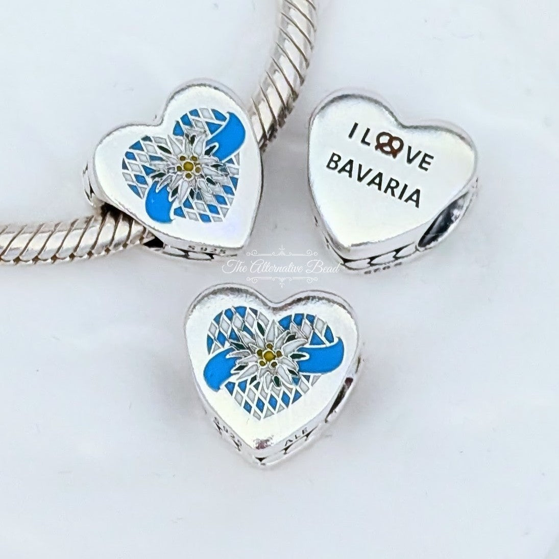 Pandora I Love Bavaria Heart blue; yellow sterling-silver Bead by The Alternative Bead. Your official Pandora Retailer from Germany