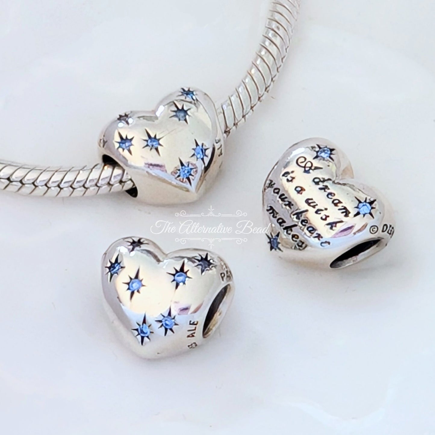 Cinderella Heart with Light Blue Cubic Zirconia