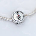 Pandora French Mime Engravable (792016CZ_E044) silver and black and red sterling-silver and enamel Bead by The Alternative Bead. Your Jewelry Retailer from Germany