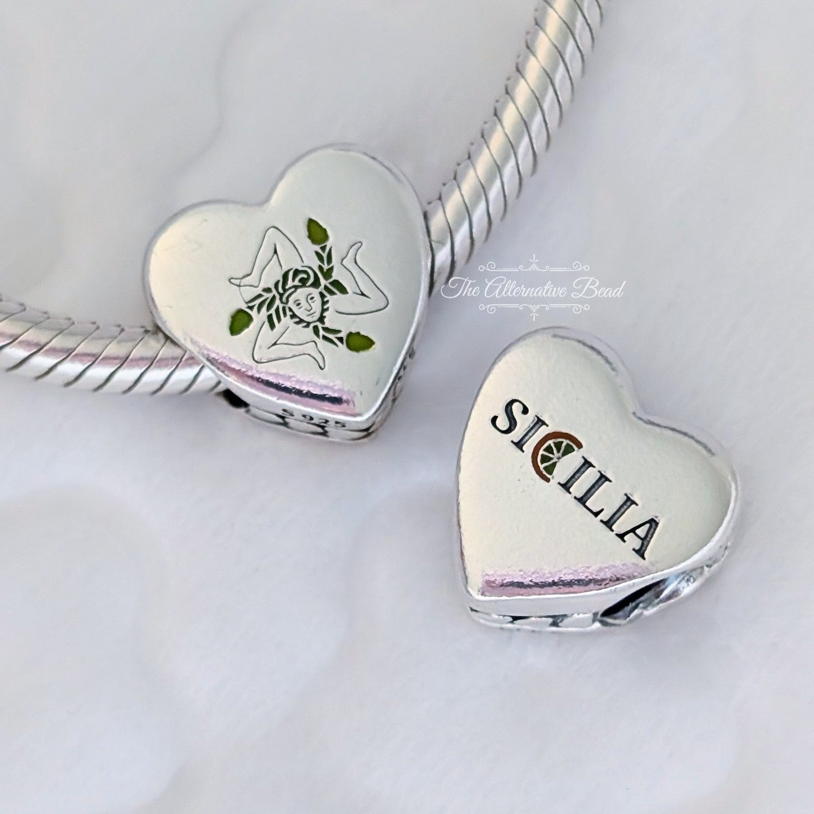 Pandora Sicily Heart Trinacria Charm silver; yellow sterling-silver Bead by The Alternative Bead. Your official Pandora Retailer from Germany