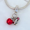 Disney x Pandora Disney Snow White's Apple & Heart Dangle Charm (797486CZRMX) red and silver sterling-silver and enamel Dangle by The Alternative Bead. Your Jewelry Retailer from Germany