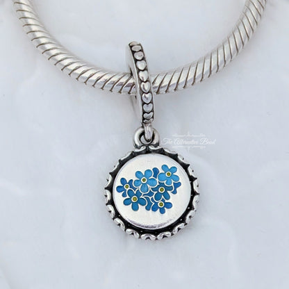 Pandora Blue Forget-Me-Not Flower Dangle Charm (792018C00_E031) silver and floral and blue sterling-silver and enamel Dangle by The Alternative Bead. Your Jewelry Retailer from Germany