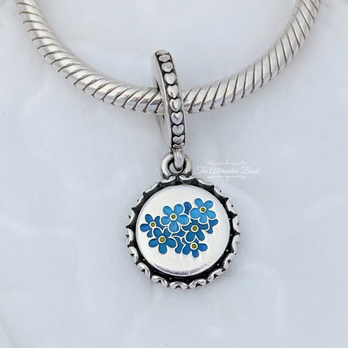 Pandora Blue Forget-Me-Not Flower Dangle Charm (792018C00_E031) silver and floral and blue sterling-silver and enamel Dangle by The Alternative Bead. Your Jewelry Retailer from Germany