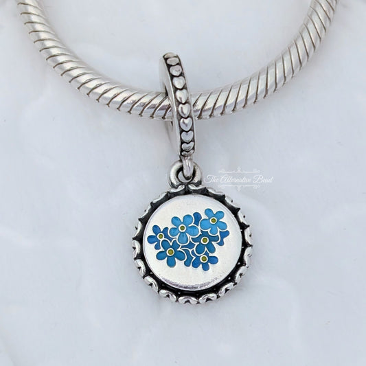 Blue Forget-Me-Not Flower Dangle Charm