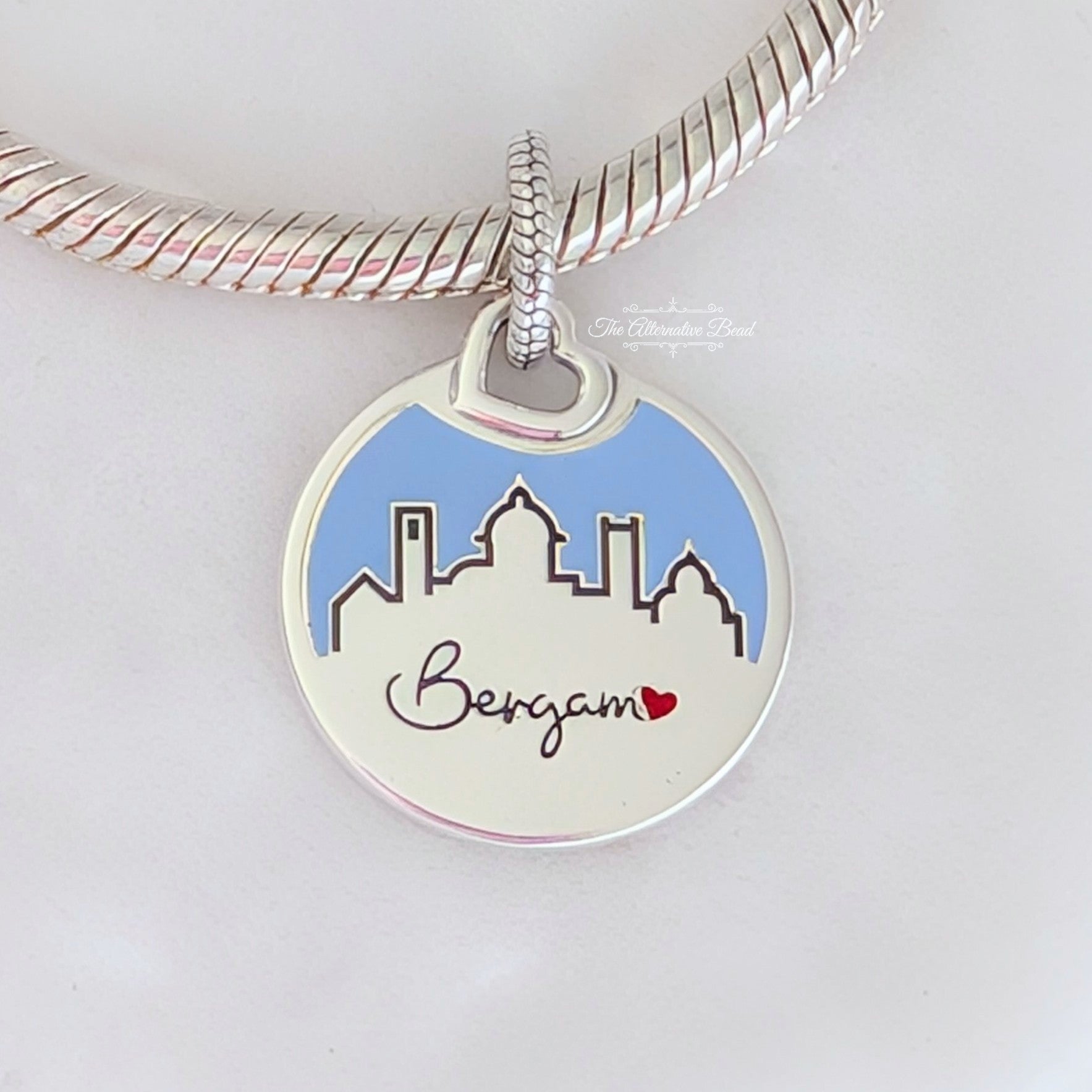 Pandora Bergamo Pendant (398610C00_E004) silver and white and blue sterling-silver and enamel Dangle by The Alternative Bead. Your Jewelry Retailer from Germany