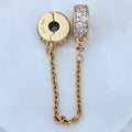 Pandora Clear Pave Safety Chain Clip (766322C01-05) gold sterling-silver and gold Safety Chain by The Alternative Bead. Your Jewelry Retailer from Germany