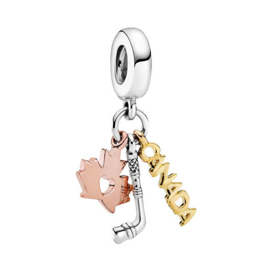 Pandora Canada, Maple Leaf & Hockey Stick Dangle Charm silver; rose-gold; gold sterling-silver; rose-gold-plated; gold-plated Dangle by The Alternative Bead. Your Jewelry Retailer from Germany