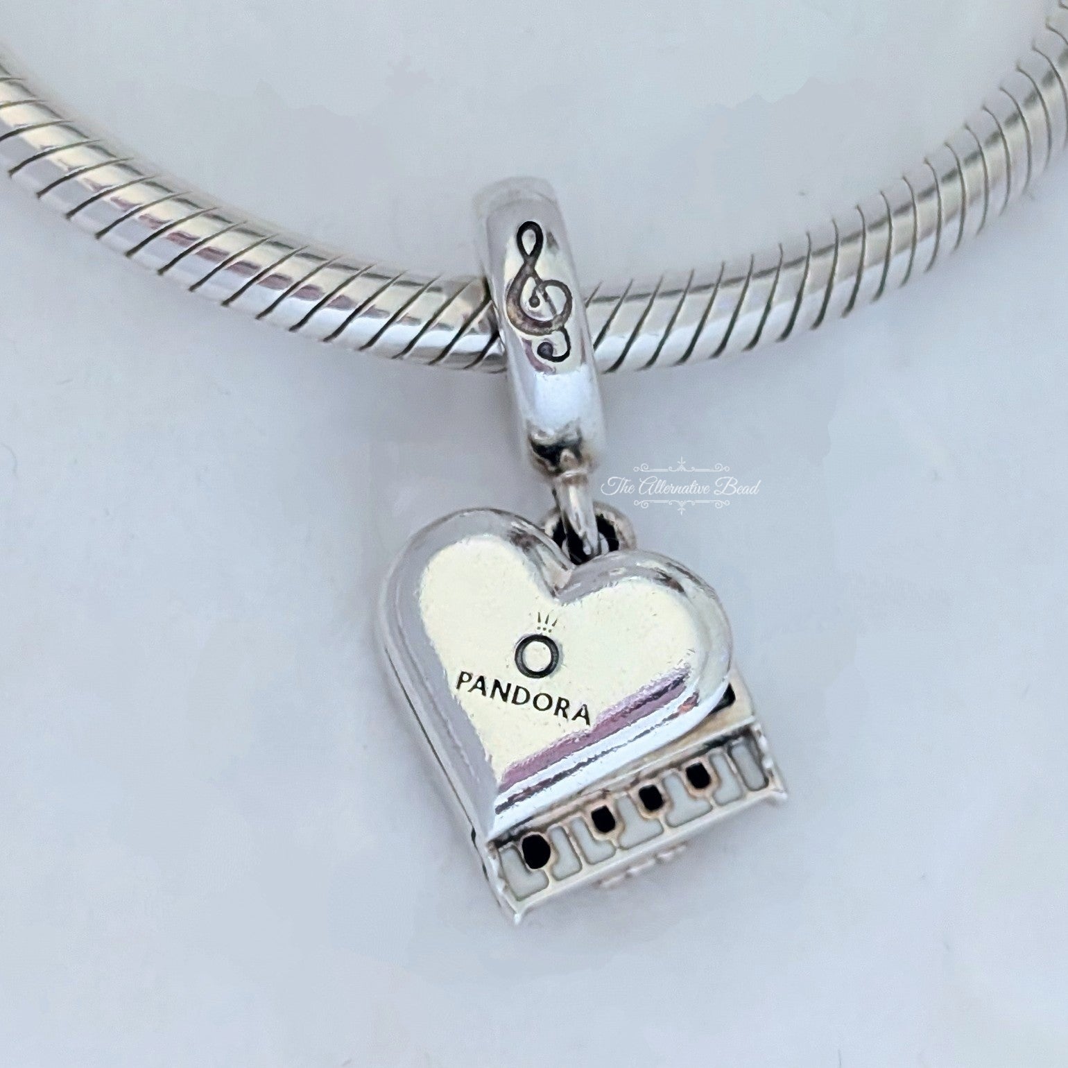 Pandora Grand Piano Heart Dangle Charm silver; black; white sterling-silver; enamel Dangle by The Alternative Bead. Your Jewelry Retailer from Germany