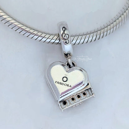 Pandora Grand Piano Heart Dangle Charm silver; black; white sterling-silver; enamel Dangle by The Alternative Bead. Your Jewelry Retailer from Germany