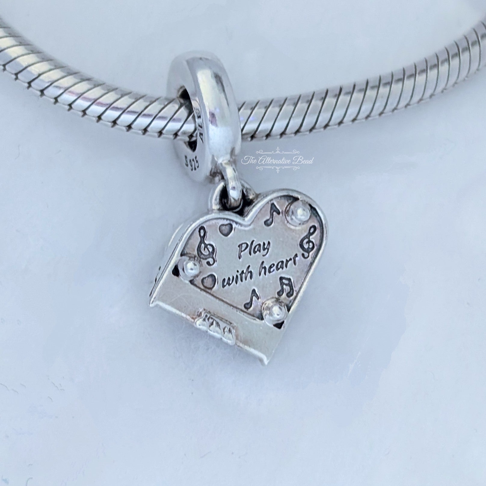 Pandora Grand Piano Heart Dangle Charm silver; black; white sterling-silver; enamel Dangle by The Alternative Bead. Your Jewelry Retailer from Germany