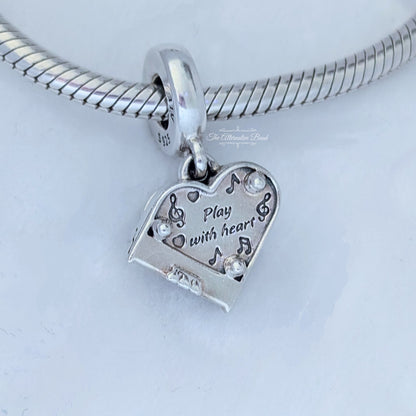 Pandora Grand Piano Heart Dangle Charm silver; black; white sterling-silver; enamel Dangle by The Alternative Bead. Your Jewelry Retailer from Germany