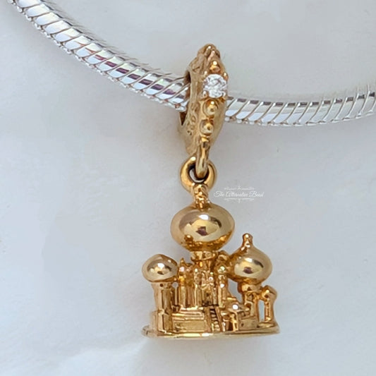 Disney x Pandora Aladdin Agrabah Castle Dangle Charm gold sterling-silver; gold-plated Dangle by The Alternative Bead. Your Jewelry Retailer from Germany
