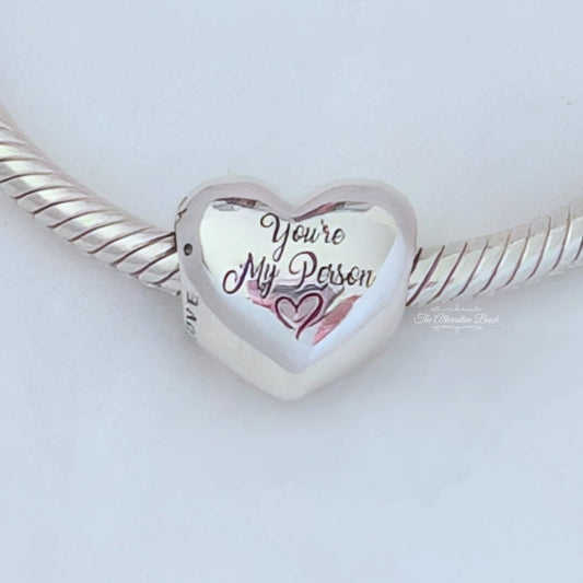 Pandora Engravable You're My Person Heart Charm Sterling silver silver; black; red sterling-silver; enamel Bead by The Alternative Bead. Your Jewelry Retailer from Germany