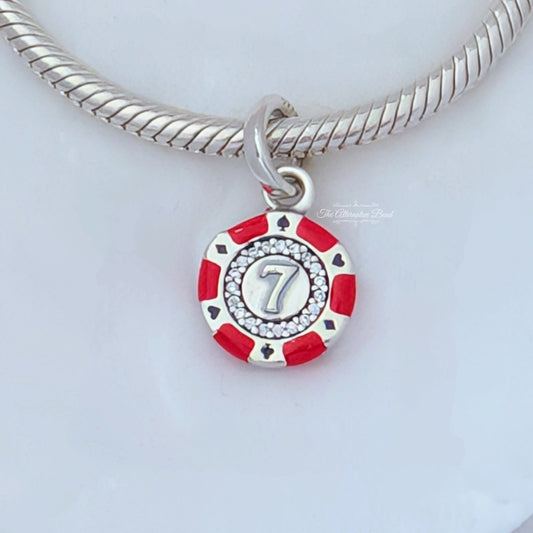Pandora Lucky Chip Dangle Charm red; black sterling-silver; enamel Dangle by The Alternative Bead. Your Jewelry Retailer from Germany