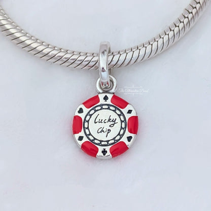 Pandora Lucky Chip Dangle Charm red; black sterling-silver; enamel Dangle by The Alternative Bead. Your Jewelry Retailer from Germany