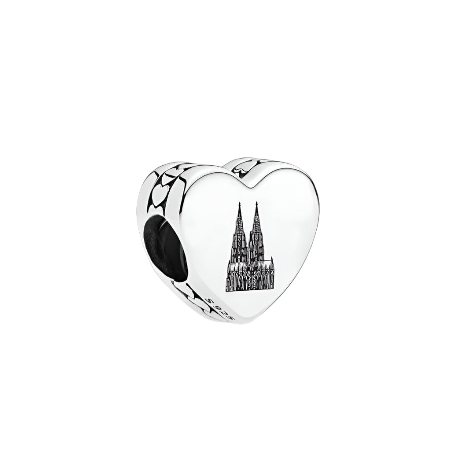 Pandora Cologne Skyline Heart Charm silver; black sterling-silver Bead by The Alternative Bead. Your Jewelry Retailer from Germany