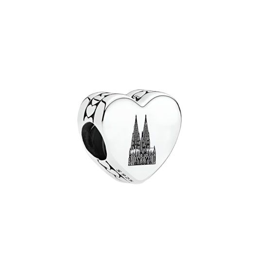 Pandora Cologne Skyline Heart Charm silver; black sterling-silver Bead by The Alternative Bead. Your Jewelry Retailer from Germany